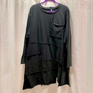 Cynthia Ashby Black Patchwork Knit Tunic